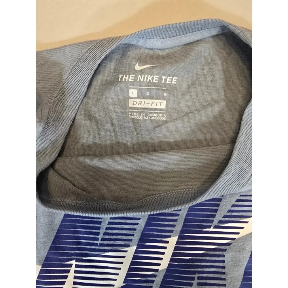 Nike The Nike Tee Dri-FIT T-Shirt‎ Athletic Training Blue White Size Large